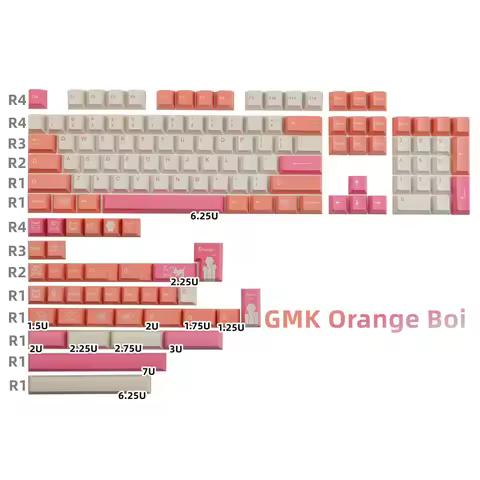 140 Keys/set GMK Orange Boi Keycaps PBT Dye Subbed Key Caps Cherry Profile For Keychron Q1 Q2 K2 65%