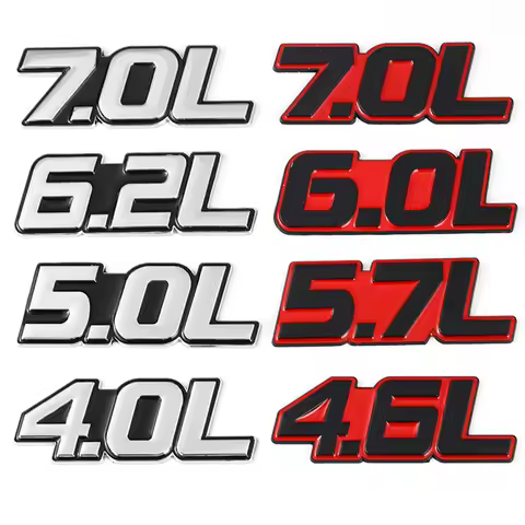3D Metal 4.0L 4.6L 4.7L 5.0L 5.7L 6.0L 6.2L 6.4L 7.0L Car Sticker Rear Trunk Emblem Badge Decals for
