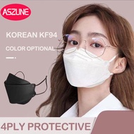 ASZUNE 50pcs KF94 Medical Nano Respirator kF94 Mask Original 50pcs Black Face Mask KF94 Face Mask KOREAN Type of Nursing (Fish) 4-Layers Masks