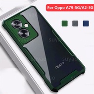 เคส OppoA2 OppoA79ใสสำหรับ OPPO A79 79 A2 2 5G 2023เคสมือถือโปร่งแสงเกราะกันกระแทกป้องกันเลนส์กล้องที่วางช่องเสียบบัตรซิลิโคนเหลวแฟชั่นฝาหลังนิ่ม