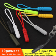 10Pcs Zippers Pull Puller End Fit Rope Zipper Pull Replacement Zipper Tab Tag Cord Extension Fixer B