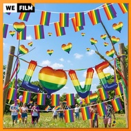 LOVE LGBT Decoration Set Pride Month Rainbow Balloons Banner Signs Flags + Curtains