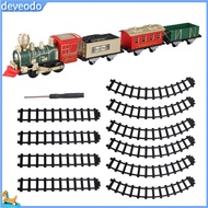 deveodo Electric Train Toy with Locomotive Electric Train Toy with Light Sound Electric Train Toy Se