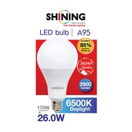"1 แถม 1" SHINING หลอดไฟ LED BULB A95 26 วัตต์ แสงขาว หลอดใหญ่ ความสว่างสูง DAYLIGHT E27 หลอดไฟโตชิบ