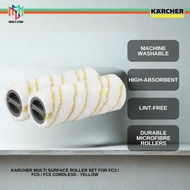 Karcher 20550060 Multi Surface Roller Set For FC3 / FC5 / FC5 CORDLESS - Yellow 2.055-006.0