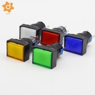 [utruiut0k] 16mm Push Button Switch Momentary Rectangular  LED Lamp 5 Pins DC 24V SPDT