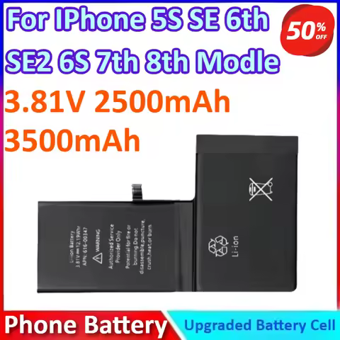 3.81V 2500/3500/4700/5500/5800mAh New General Replacement Battery for IPhone 5S/SE/6th/SE2/6S/7th/8t