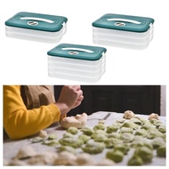 [Kesoto1] Dumpling Box Cookie Storage Container Cookie Transport Dumpling Tray for Traveling Kitchen Refrigerator