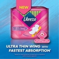 Libresse Invisible Fit Ultra Thin Night Wings 28.5cm (12s) Tuala Wanita Sanitary Pad