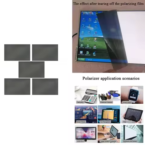Linear Polarizer Film LCD/LED Polarized Filter Polarizing Film Sheet For Polarization Photograph 5PC