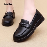Preppy Boat Shoes Loafers Soft Sole Shoes Simple All Seasons Black Boat Shoes for Women LFA85050