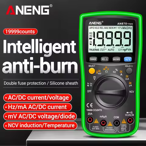 High precision multifunctional digital multimeter ANENG AN870 on/off buzzer full parameter detection