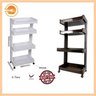 [Ready Stock] HICOOK Felton F4T2425 4 Tier Kitchen Storage Rack / Bathroom Storage Rack / Trolley Rack / Kitchen Trolley