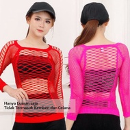 NETTIE NET gym tops, women's gym clothes, sports outerwear, women's zumba mesh clothes, bandung