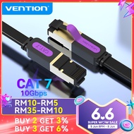 Vention Cat 7 Ethernet Cable Flat Lan Cable High Speed 10 Gbps STP Cat7 RJ45 Network Cable for Modem Router PC Laptop XBox Printer Computer Internet Cable 1M 3M 5M 10M 20M