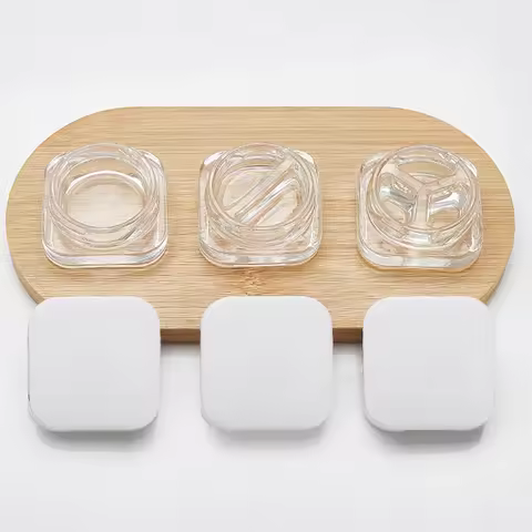 1PCS 9ml Glass Square Jar Skin Care Eye Cream Jars Lotion Pot Refillable Bottle Makeup Eye Shadow St