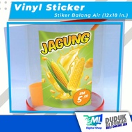 Stiker Balang Air Custom (kalis air, tahan lasak)