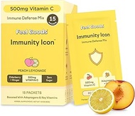 Feel Goods Immunity Icon, Zero Sugar, Vitamin C, A, B, D, E & Zinc, Organic Elderberry, Ashwagandha,