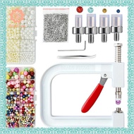 [dilao87.my] Hand Press Pearl Setting Tool Set Beads Rivet Fixing Machine, DIY Handmade Pearl Machin