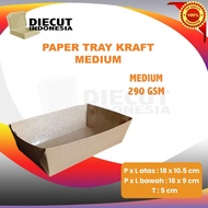 Diecut indonesia - 16x9x5 Medium Paper tray kraft brown dine in plate Paper tray food base sausage c