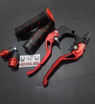 Paket Variasi Tiger/CBR150R/CB150R/Versa/Megapro/Sonic/SatriaFU Handle CNC Setelan PLUS GRIP DOMINO 