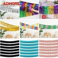 ADMORE Foil Fringe Garland, Foil Shiny Metallic Tinsel Fringe Garland,  Self Adhesive Backing Tear R