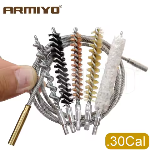 Armiyo .22cal 5.56mm .30cal 7.62mm Pipeline Carbon Deposit Cleaning Gun Brush ar 15 Kit Iron PU Cabl