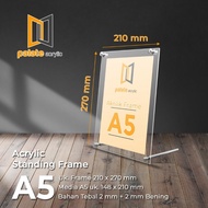 Acrylic Standing Frame 2+2MM A5 size Acrylic Frame/ Frame/ Table Display/