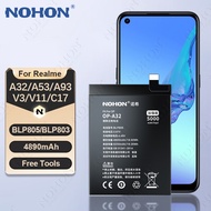 NOHON BLP805 BLP803 Phone Battery For For OPPO A74 5G A53S A33 A93 5G A55 Lithium Polymer Batteries