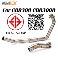 51มม.สําหรับHonda CBR 300R CBR300R CB300R CB 300F cb300fรถจักรยานยนต์CB300 rท่อไอเสียท่อกลางท่อไอเสี