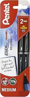 Pentel EnerGel Plus, 0.7mm tip, black ink, 1 blister card with 2 pens