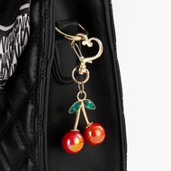 Korean Style Cherry Keychain Cute Simulation Three-dimensional Diamond-studded Red Cherry Keychain W