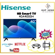 (Free Shipping) Hisense 40” Full HD Feature Bezel-Less LED TV 40A4000K (Smart) (FULLY BUBBLE WRAP)