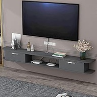 Wall Mounted Floating TV Stand Entertainment Center Storage Unit Media Console Grey 120x22x18.4cm Ca