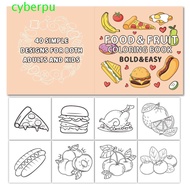 CYBERPULSE Watercolor Painting Book, Creative Educational Food Fruit Coloring Book, Drawing Doodle B
