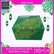 Snack Box Dus Snack Dus Kue Basah dus kue kecil terbaru Dus warna motif Mandala Hijau Uk. 12x12 12x1