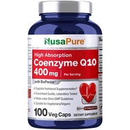 美國NusaPure 輔酶Q10+黑胡椒 400毫克/每食用分量 100粒素食膠囊