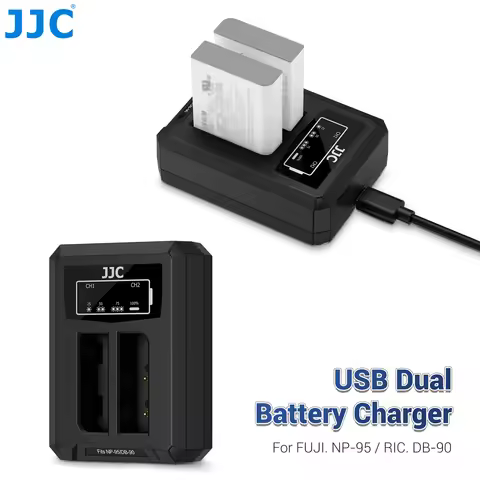 JJC Camera Battery Charger for Fujifilm X100 X100S X100T X-S1 Fujifilm NP-95 Ricoh DB-90 Battery Cha