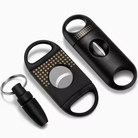 Cigar Cutter Cigar Set Pocket V-Cut Sharp Cigar Scissors Guillotine Portable Travel Cigar Cutting Ro