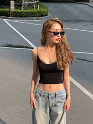 CURVF Lacey Top เสื้อยืดแต่งลูกไม้ผ้า2ชั้นไม่บางค่า พร้อมส่ง