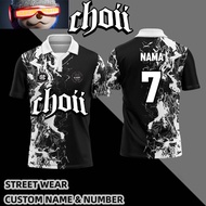 Choii Design Retro Collar Jersey Murah Lelaki Kanak2 Sublimation Baju Berkolar Jersi Viral Street Wear Custom Name and Number Unisex Casual Kolar T Shirt Lengan Pendek Plus Size