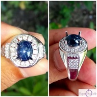 PROMO TERMURAH BATU PERMATA BLUE SAFIR STAR Ring Mewah