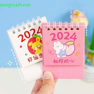 AUGUSTINE Mini Desk Calendar, Standing Flip Calendar Agenda Organizer 2024 Calendar, Cartoon Schedule Planner Yearly Agenda Daily Schedule Organizing