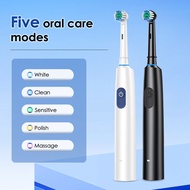 Rotating Electric Toothbrush with 4 Brush Heads, 30-Day Battery Life, 5 Modes Rechargeable Power Too