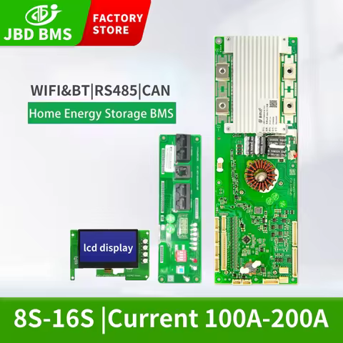JBD BMS WIFI BT Smart Inverter BMS 8S 24V LiFePo4 16S 48V 100A 150A 200A Family Energy Storage Batte