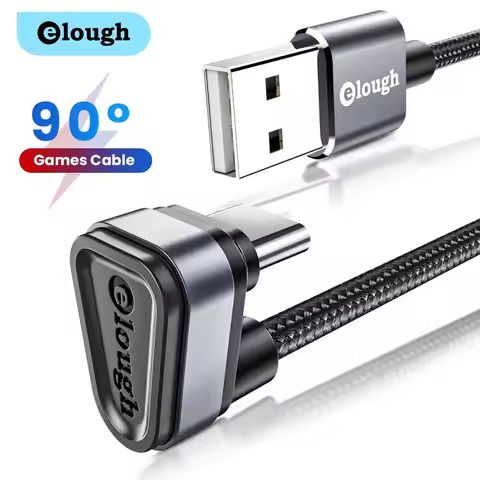 Elough USB Type C Cable Fast Charging 90 Degree Elbow USB A To Type C Phone Charge Cable For Xiaomi