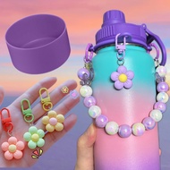 2PCS Aquaflask Accessories Bead Pearl Paracord for 12-64oz Bottle bow Pendant Hand Rope Tumbler Hand