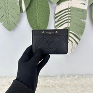 《荃灣實體店》LV 黑色真皮壓紋小卡片包