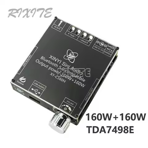 160WX2 TDA7498E Bluetooth 5.0 Audio Power Amplifier Board Module 2.0 Channel Stereo Home Music Wirel