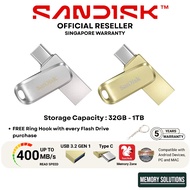 SanDisk Ultra Dual Drive Luxe USB 3.1 Type C Thumb Drive Flash Drive 32GB 64GB 128GB 256GB DC4